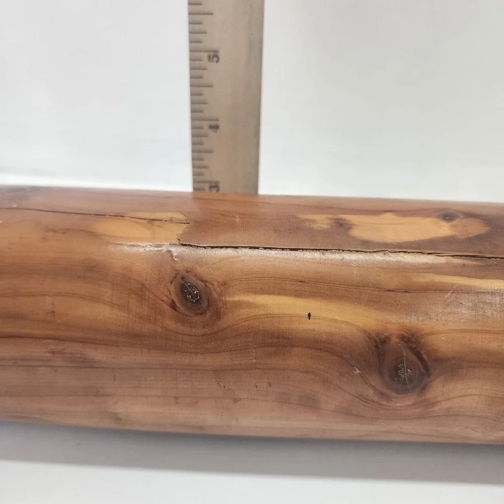 Vintage Handmade Cedar Wood Rolling Pin 21